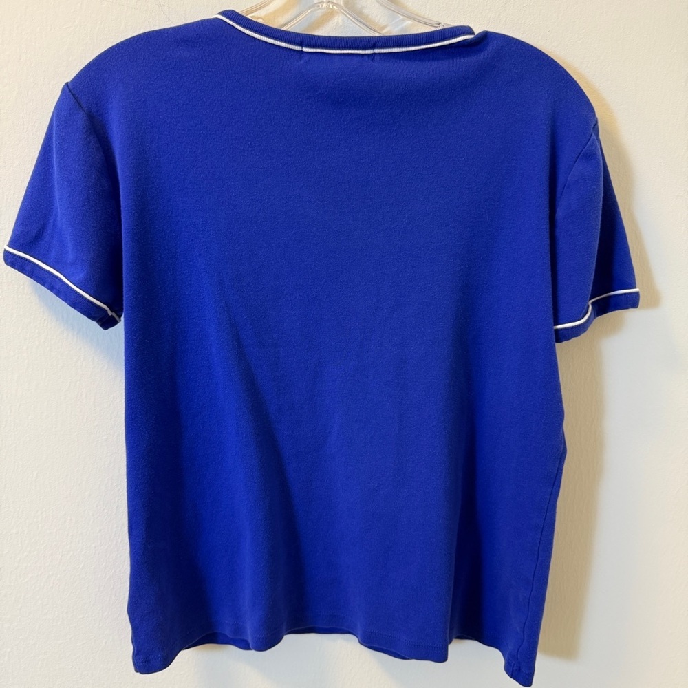 Lauren Ralph Lauren Blue Short Sleeve Top Size M - Picture 2 of 4